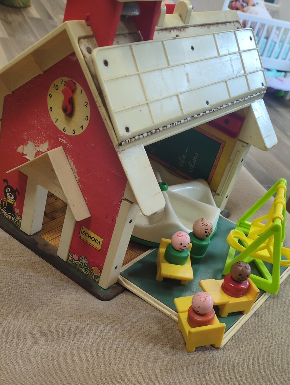Hasbro Red & White Schoolhouse Playset with Yellow Desks